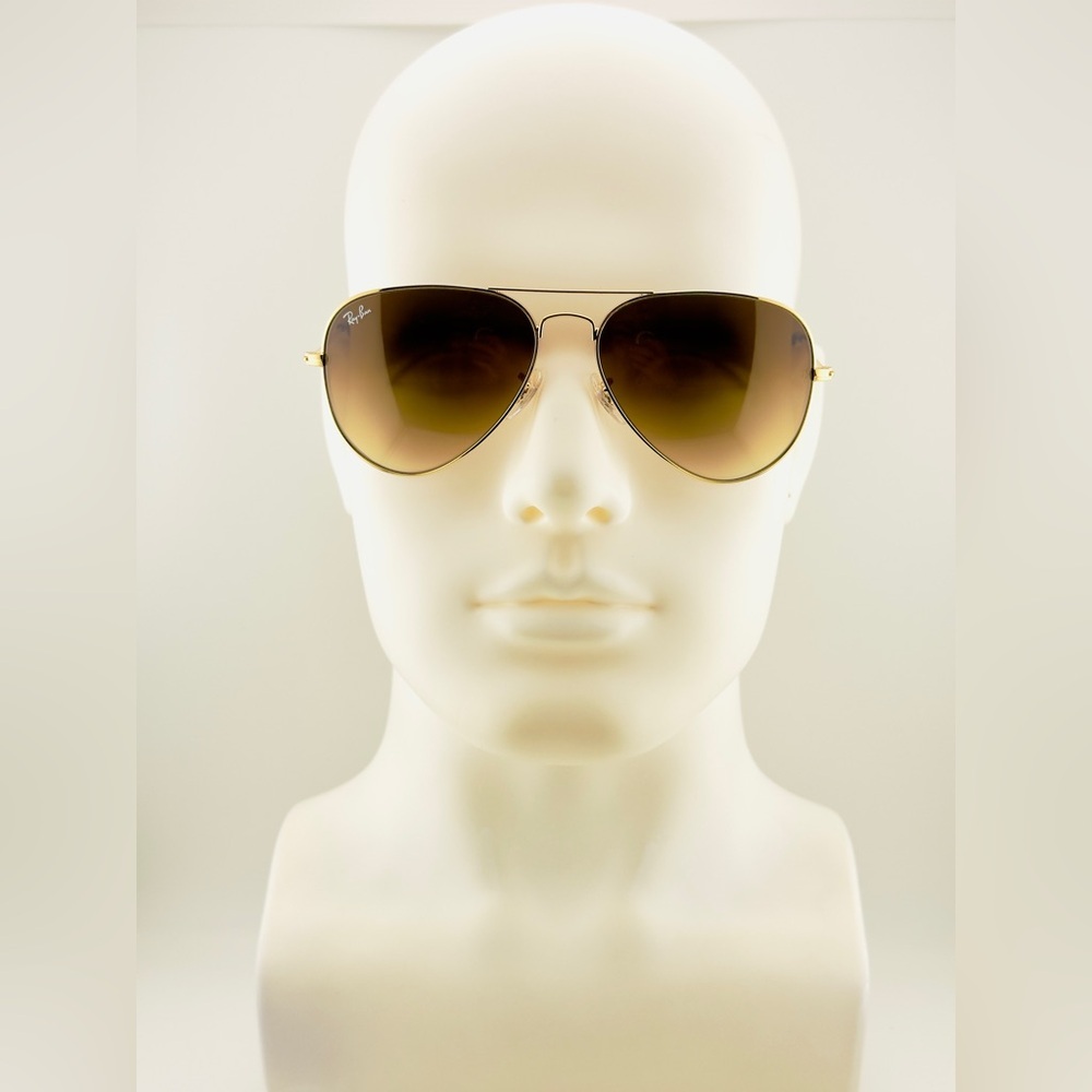 Ray-Ban Aviator Sunglasses RB3025 Gold Frame Gradient Brown Lenses 58mm UNISEX!